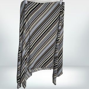 NY & Company- Mulicolored Stripped Asymmetrical Skirt
